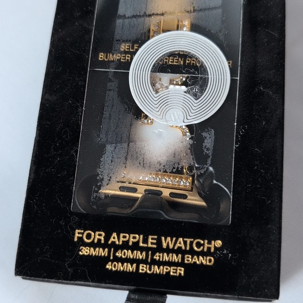 BCBG Gold Tone Clover Apple Watch Band Adjustable 38/40/41 MM